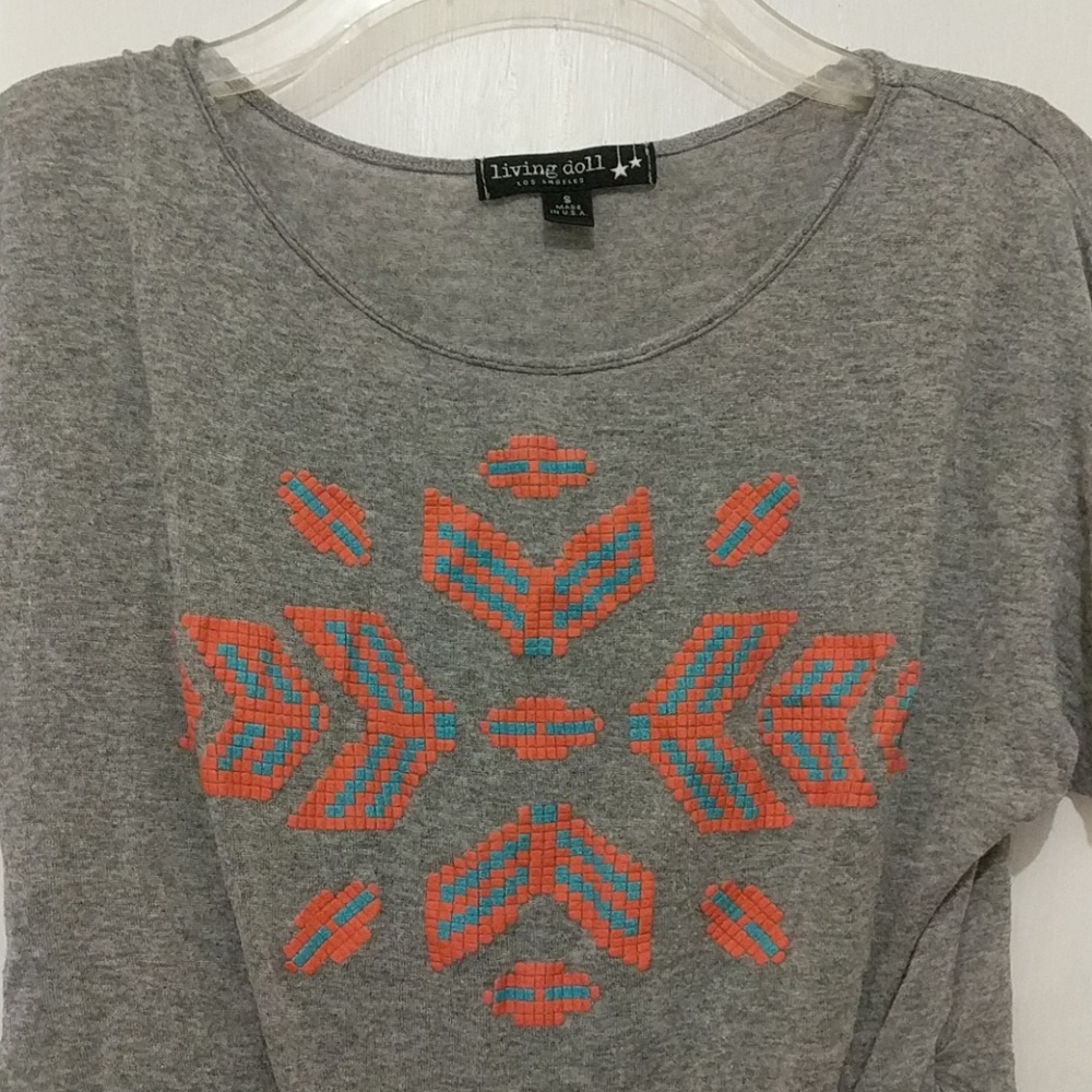 Crop Top ☀️ 5/$15!🌴 Grey Blue Coral - S !